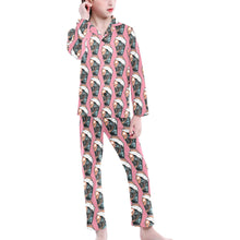 Load image into Gallery viewer, Big Girls' V-Neck Long Pajama Set