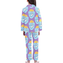 Load image into Gallery viewer, Big Girls' V-Neck Long Pajama Set