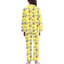 Load image into Gallery viewer, Big Girls' V-Neck Long Pajama Set