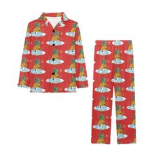 Load image into Gallery viewer, Big Girls' V-Neck Long Pajama Set