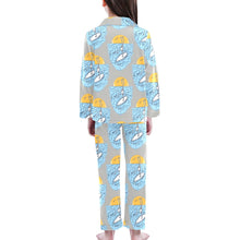 Load image into Gallery viewer, Big Girls' V-Neck Long Pajama Set
