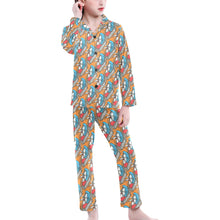 Load image into Gallery viewer, Big Girls' V-Neck Long Pajama Set