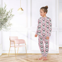 Load image into Gallery viewer, Big Girls' Crew Neck Long Pajama Set