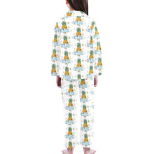 Load image into Gallery viewer, Big Girls' V-Neck Long Pajama Set