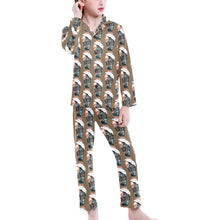 Load image into Gallery viewer, Big Girls' V-Neck Long Pajama Set