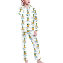 Load image into Gallery viewer, Big Girls' V-Neck Long Pajama Set