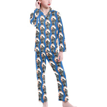 Load image into Gallery viewer, Big Girls' V-Neck Long Pajama Set