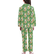 Load image into Gallery viewer, Big Girls' V-Neck Long Pajama Set