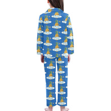 Load image into Gallery viewer, Big Girls' V-Neck Long Pajama Set