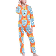 Load image into Gallery viewer, Big Girls' V-Neck Long Pajama Set