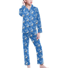 Load image into Gallery viewer, Big Girls' V-Neck Long Pajama Set