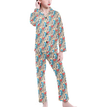 Load image into Gallery viewer, Big Girls' V-Neck Long Pajama Set