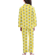 Load image into Gallery viewer, Big Girls' V-Neck Long Pajama Set