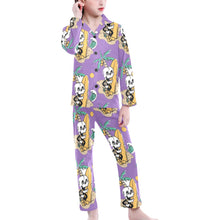 Load image into Gallery viewer, Big Girls' V-Neck Long Pajama Set