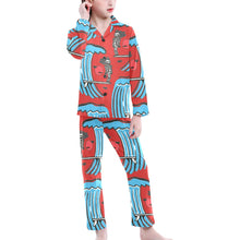 Load image into Gallery viewer, Big Girls' V-Neck Long Pajama Set