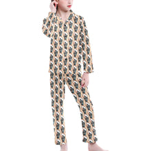 Load image into Gallery viewer, Big Girls' V-Neck Long Pajama Set