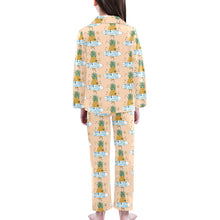 Load image into Gallery viewer, Big Girls' V-Neck Long Pajama Set