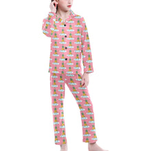 Load image into Gallery viewer, Big Girls' V-Neck Long Pajama Set