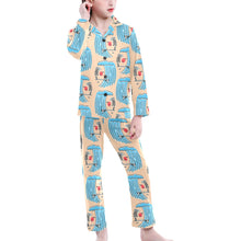 Load image into Gallery viewer, Big Girls' V-Neck Long Pajama Set