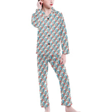 Load image into Gallery viewer, Big Girls' V-Neck Long Pajama Set