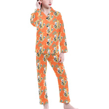 Load image into Gallery viewer, Big Girls' V-Neck Long Pajama Set