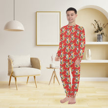 Load image into Gallery viewer, Big Boys' Crew Neck Long Pajama Set
