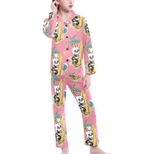 Load image into Gallery viewer, Big Girls' V-Neck Long Pajama Set