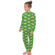 Load image into Gallery viewer, Big Girls' Crew Neck Long Pajama Set