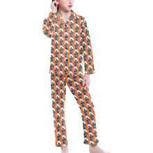 Load image into Gallery viewer, Big Girls' V-Neck Long Pajama Set