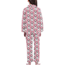 Load image into Gallery viewer, Big Girls' V-Neck Long Pajama Set