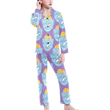 Load image into Gallery viewer, Big Girls' V-Neck Long Pajama Set