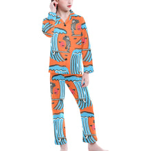 Load image into Gallery viewer, Big Girls' V-Neck Long Pajama Set