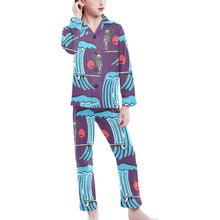 Load image into Gallery viewer, Big Girls' V-Neck Long Pajama Set