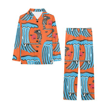 Load image into Gallery viewer, Big Girls' V-Neck Long Pajama Set