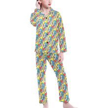 Load image into Gallery viewer, Big Girls' V-Neck Long Pajama Set