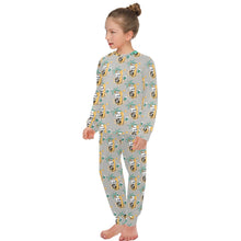 Load image into Gallery viewer, Big Girls' Crew Neck Long Pajama Set