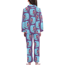 Load image into Gallery viewer, Big Girls' V-Neck Long Pajama Set