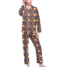Load image into Gallery viewer, Big Girls' V-Neck Long Pajama Set