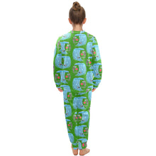 Load image into Gallery viewer, Big Girls' Crew Neck Long Pajama Set