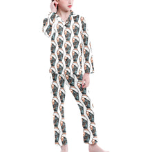 Load image into Gallery viewer, Big Girls' V-Neck Long Pajama Set