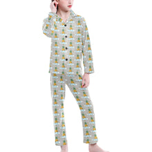 Load image into Gallery viewer, Big Girls' V-Neck Long Pajama Set
