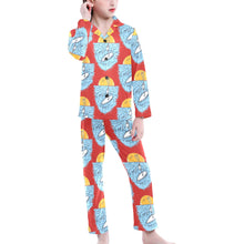 Load image into Gallery viewer, Big Girls' V-Neck Long Pajama Set