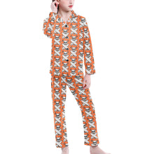 Load image into Gallery viewer, Big Girls' V-Neck Long Pajama Set