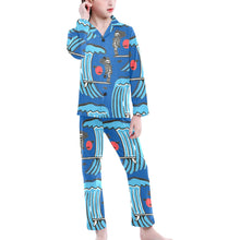 Load image into Gallery viewer, Big Girls' V-Neck Long Pajama Set