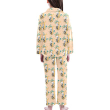 Load image into Gallery viewer, Big Girls' V-Neck Long Pajama Set