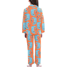 Load image into Gallery viewer, Big Girls' V-Neck Long Pajama Set