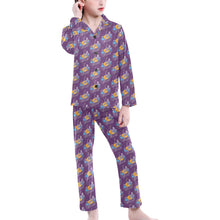 Load image into Gallery viewer, Big Girls' V-Neck Long Pajama Set