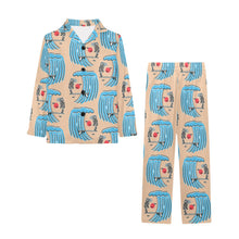 Load image into Gallery viewer, Big Girls' V-Neck Long Pajama Set