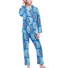 Load image into Gallery viewer, Big Girls' V-Neck Long Pajama Set
