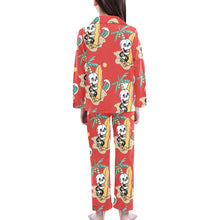 Load image into Gallery viewer, Big Girls' V-Neck Long Pajama Set